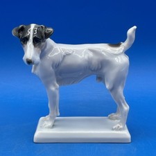 ROSENTHAL GERMANY PORCELAIN FIGURINE OF A WIRE FOX TERRIER DOG,  1927 HALLMARK picture