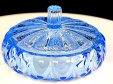 New Martinsville Glass Scarce Canterbury Blue #31 Etch 3 1/4