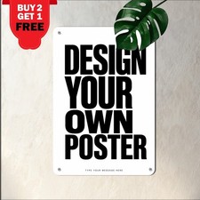 Custom Typography Quote Poster Bold Black Sans Serif Metal Sign 8x12 picture