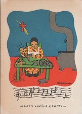 A/S Therese Bernier Birds Alouette Nursery Rhyme French Lyrics postcard SP8 picture