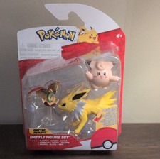 Jazwares Pokémon Battle Figure Set Flapple Jolteon Clefairy Articulated Figures picture