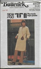 Vintage UNCUT Butterick Sewing Pattern 4959 Misses Long TUNIC & PANTS Size 12 picture