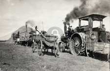 c 1915 JI CASE STEAM ENGINE Farm THRESHING RPPC Photo Postcard COPY picture