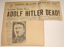 scrapbook pages - ADOLF HITLER DEAD 1943 newspaper clipping picture