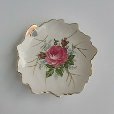 1950's Badcock Furniture  Roses Gold Trinket Plate Valentines Advertising picture
