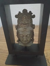  Buddhist Diety Tara on Metal Stand in Wooden Floating Frame Resin Sculpture picture