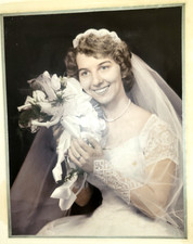 Vintage 1950's Wedding Portrait Photo  Bride Dress Groom 10 Photos picture