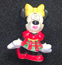 Vintage Disney Minnie Mouse Figurine Red Dress Green Skirt Yellow Bow Porcelain picture