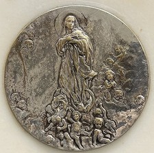 by Dropsy - France 1910´ Miraculous Virgin Mary and cherubs stand desk, marble picture