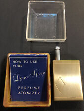 VINTAGE GOLD TONE DYNA SPRAY PERFUME ATOMIZER IN CASE WITH MANUAL HTF picture