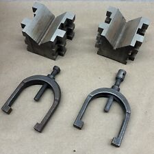 2 X BROWN & SHARPE # 750B Machinist V Blocks with Clamps tools picture