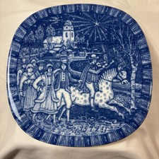 VTG 1972 Rorstrand Sweden Julen Collector Plate Fiddler Gunnar Nylund Blue picture