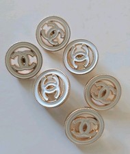 STAMPED Chanel lot of 6 Designer Gold Button Metal 23mm Heavy picture