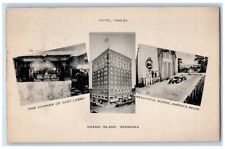 1935 Hotel Yancey Multiview Cozy Lobby America Grand Island Nebraska NE Postcard picture