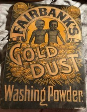 Antique 1890’s-1900’s Fairbanks Gold Dust Washing Powder Sign 13x19 Advertising picture