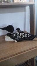 Vintage Handmade Handpainted Wooden Loon Home Decor picture