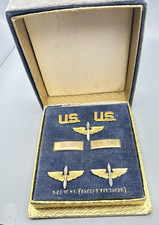 WWII 1/20 10K Gold AAF Pilot Wings & 2nd Lt. Insignia Sets In Box by Smilo picture