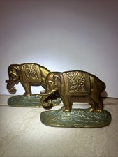 ANTIQUE A.M.GREENBLATT STUDIOS BOSTON 1927 CAST ELEPHANT BOOKENDS *RARE* picture