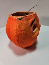 VTG Antique 1930s Halloween  Paper Mache Jack O Lantern picture