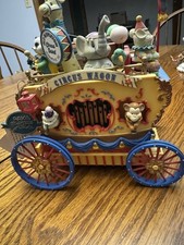 Enesco Workin' For Peanuts Lighted Action Musical Circus Wagon Vintage 1992 picture