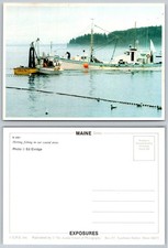 Maine Herring Fishing Boats Southwest Harbor Postcard Ed Elvidge Photo picture