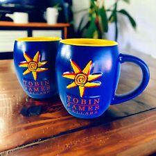 Tobin James Cellars Winery Blue Ceramic Sunshine Coffee Mugs - Set of 2 picture