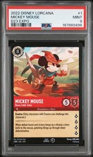 2022 Disney Lorcana D23 Expo 1st Edition Mickey Mouse Brave Little Tailor PSA 9 picture