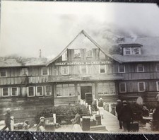 1908 Scenic Hot Springs Hotel Fire Great Northern Railway 6 Vintage Photos picture