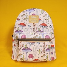 Loungefly Disney Tinker Bell Peter Pan Mushroom Fungi AOP Fairy Mini Backpack picture