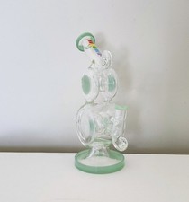 12 Inch Double Barrels Recycler Glass 14mm Hookah picture