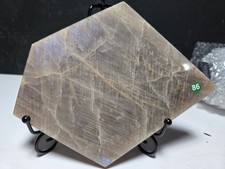 GORGEOUS Large-sized Moonstone Slab- HEAVY FLASH Display with stand - G86 picture