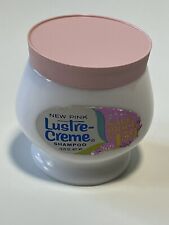 Vintage Lustre Creme Shampoo Bottle Milk Glass Jar Pink Lid 10.25oz EMPTY picture