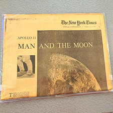Vintage July 17, 1969 New York Times “Special Supplement” Newspaper Apollo 11 picture