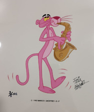 🎷 FRIZ FRELENG Signed Pink Panther PINK SAX Hand-Painted Ltd Ed 3 of 5 HC picture
