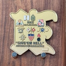 HHC Hell Raisers Cutout Letter H Military Challenge Coin  W#19 picture