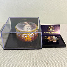 Reutter Porzellan Germany Miniature Porcelain Brooch Scenic Design w Box & Case picture