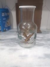 Vintage Bourbon Glass Decanter 9 1/2”  Eagle Design, Milk Bottle With Lid picture