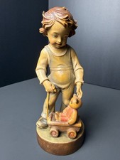 Jobin Brienz Swiss Wood Carving - Boy with Bear - 9” picture