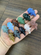 50pc Natural Mixed Quartz Crystal Carved Salamander skull reiki heal gift Decor picture