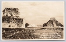 Mexico Chichen Itza Temple of Tigers Temple of Warriors El Castillo RPPC Postcar picture