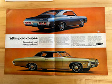 1967 Print Ad 1968 Chevrolet Impala Coupe Fastback Or Formal Centerfold 20