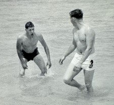 Vtg Photo Shirtless Young Men Frolicking In The Water-Come Get Me Party-Gay Int picture