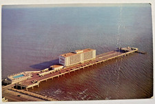 Flagship Hotel Over Gulf Of Mexico Galveston Texas TX Aerial View VTG Postcard picture