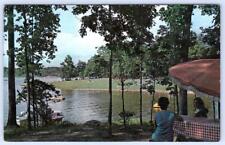 1950-60's SUTHERLAND VIRGINIA LEONARD'S FAMILY CAMPGROUND LAKE CHESDIN POSTCARD picture
