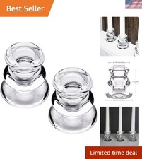 Timeless Clear Glass Candlestick Holders - Set of 2 for Weddings & Dinners picture