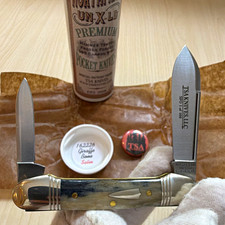NEW GEC Great Eastern Cutlery #162226 Giraffe Bone SATIN SFO TSA Knives #52/100 picture