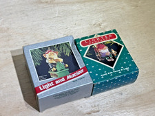 (2) NEW Hallmark 1987/1989 Christmas Light and Motion Ornaments | Santa's Elves picture