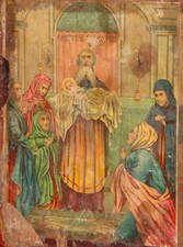 Antique Russian Orthodox Icon Candlemas picture