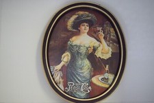 Vintage Pepsi Cola drink tray oval tin Victorian lady bar decor fabcraft pop picture