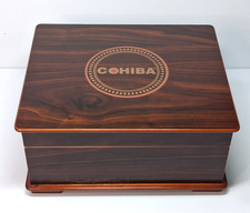 COHIBA RED DOT Wooden 50-Count Desktop Humidor Cigar Storage High Gloss UNUSED picture